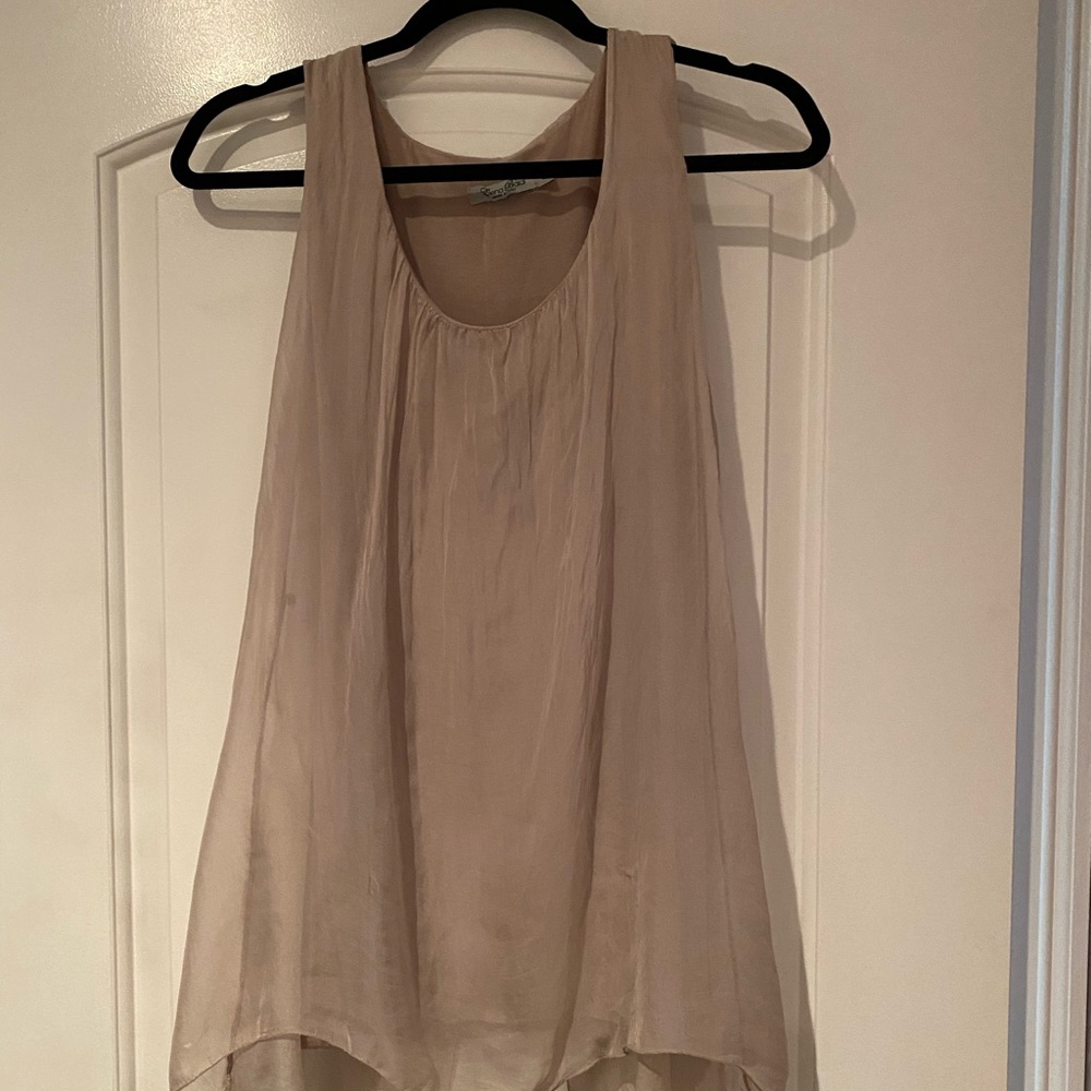 Elena Baldi Top Sleeveless tan Italy Size M